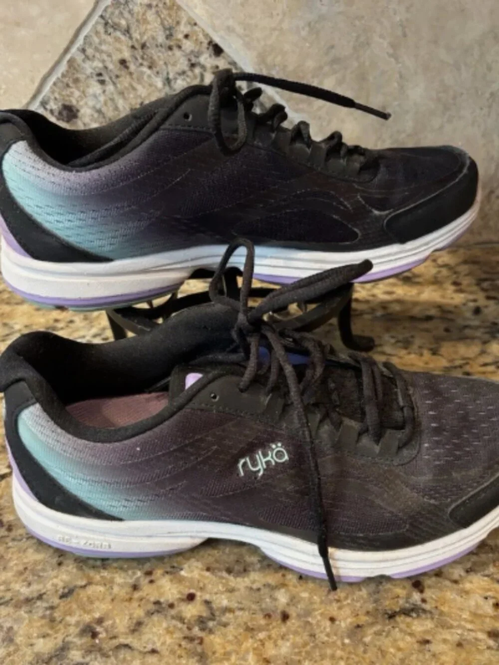 Ryka Women's Devotion Plus 2 Walking Shoe, Black/Purple/Teal Sz 7.5W